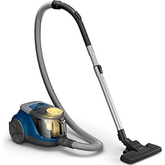 Philips XB2125/09 Aspirateur traineau sans Sac PowerCyclone 4, 850W, Bac Poussière 1,3L, Brosse Multi Usage, Bleu foncé et Jaune