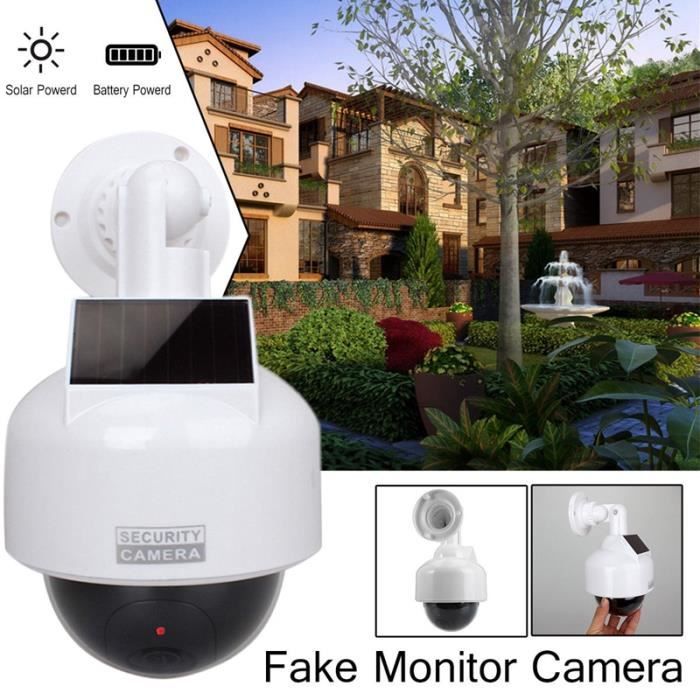 Les fausses cameras solaires CCTV factice Camera securite etanche avec Lumieres LED
