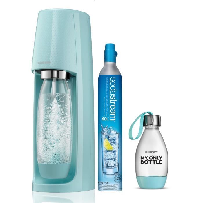 SODASTREAM Pack Machine à gazéifier Spirit Bleue Pastel + Ma Petite Bouteille Style 0.5L OFFERTE