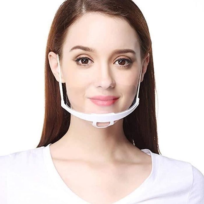 30pcs Visière de Protection Réutilisable, Masque Transparent Visage Anti-Salive Anti-buée Couvre Bouche et Nez Facial Protection
