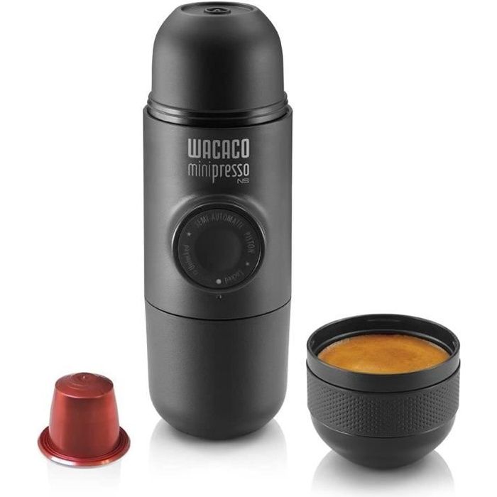 Machine à café portable manuelle, machine à expresso mini-tasse à café d'accompagnement extérieur Noir,cafetiere de voyage voiture