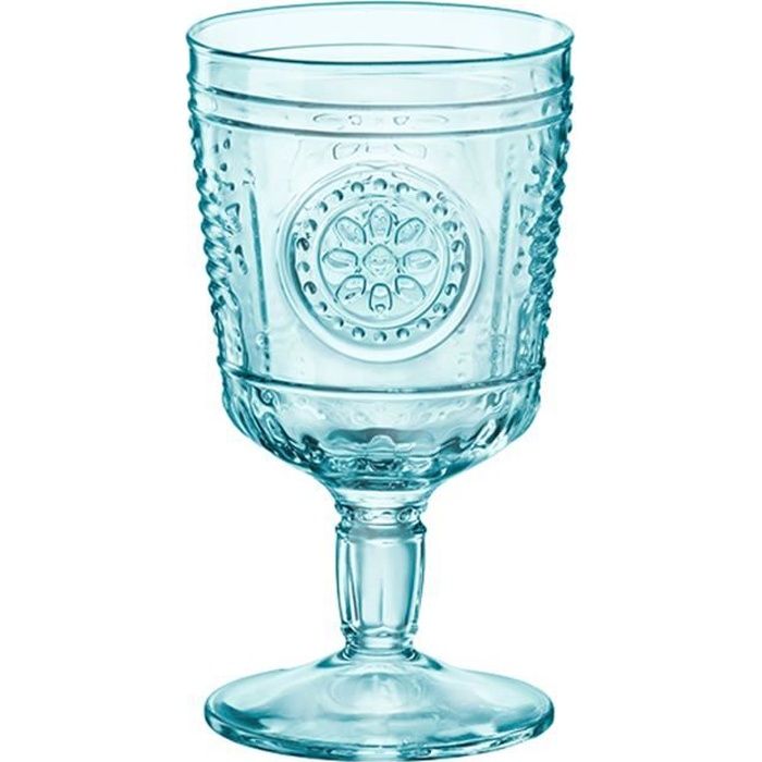 Lot de 6 verres à pied Calice en verre Bleu - 32 cl