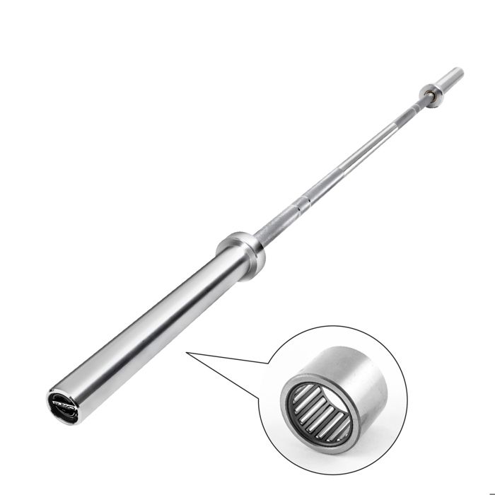 Barre Olympique Chuck 220 Cm - Acier Galvanisé, Capacité 450 Kg - Poids Propre 20 Kg, Poignées Moletées 50 Mm