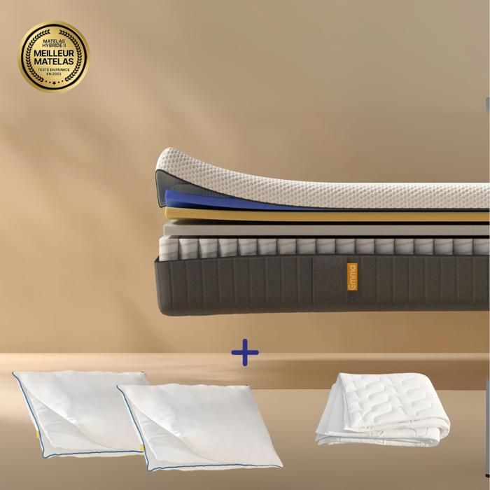 EMMA Pack Matelas Emma Original 140x190 + 2 Oreillers Emma Original Confort + Couette Printemps & Automne Emma