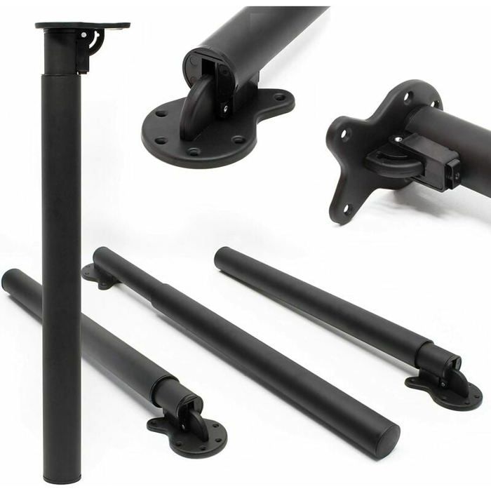 Pied de table - YYV - Réglable - Hauteur 70-110 cm - Couleur Noir - Acier Inoxydable