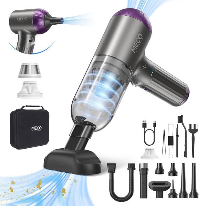 Aspirateur Voiture 4 En 1 Sans Fil 25000PA - Mini Aspirateur Puissant Avec Batterie 6000mAh
