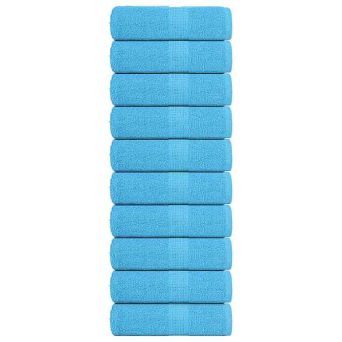 vidaXL Serviettes de visage 10 pcs turquoise 30x30cm 360g/m² 100%coton, serviette, torchon, torchon à vaisselle, serviette 136970