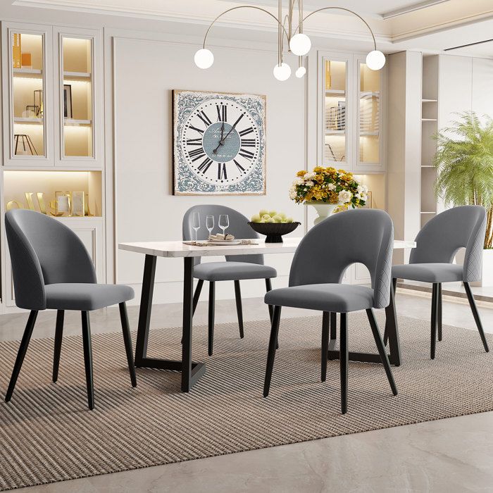 Groupe de salle à manger Design neuf de haute qualité (set 117 × 68cm table à manger avec 4 chaises) table à manger