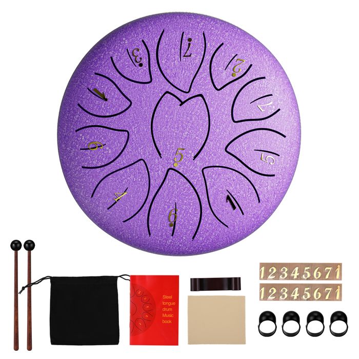 Tongue Drum 6 Pouces 11 Tons Handpan Mini - Tambour Acier Pour Méditation Et Yoga