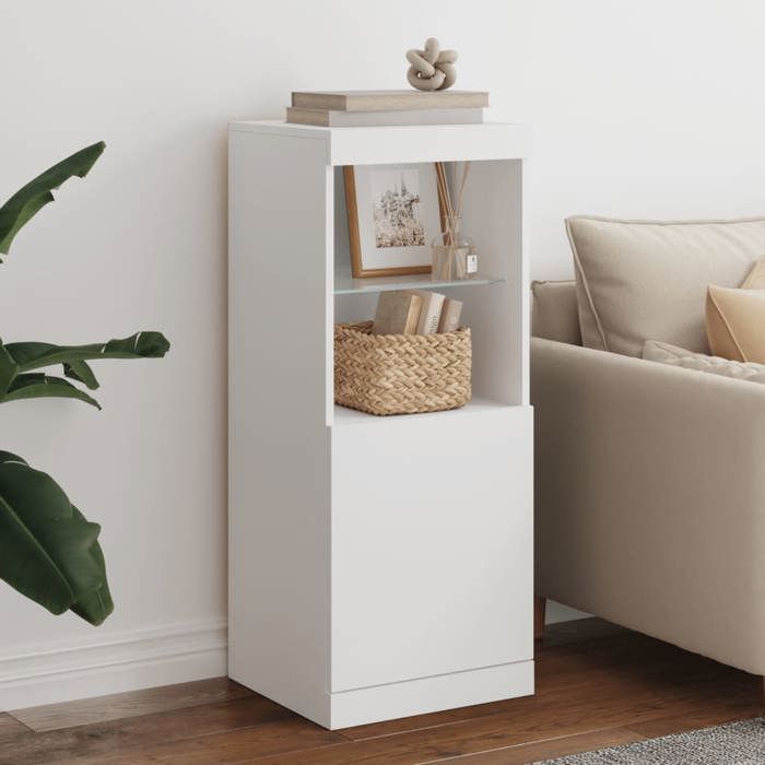 Buffet à LED-Meuble de rangement avec lumières LED blanc 41x37x100 cm 218752