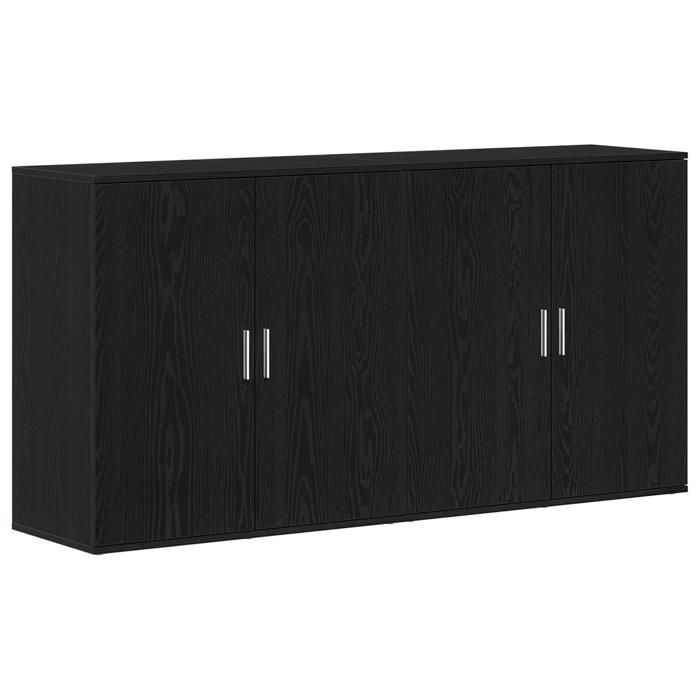 FAF-NEUF* Buffet bas dentrée Buffet Salon Sideboards 2 pcs - noir chêne - 79x38x80 cm - bois dingénierie JUIN773959