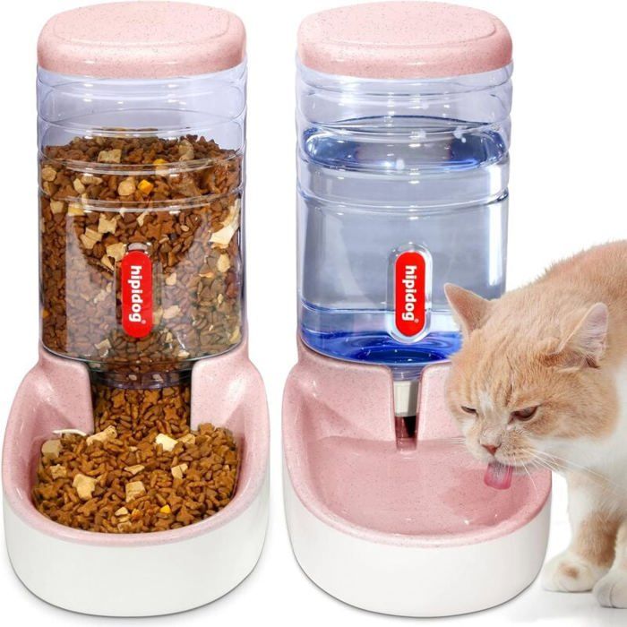 Meilleurs prix pour Abreuvoir et Alimentateur Automatique pour Chats et Chiens 38 L avec Distributeur dEau (Rose) YYV