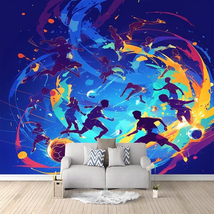 Papier Peint Basket-ball graffiti peint Déco Murale Maison Chambre Salon Pour Jeunesse Enfants 350 x 256 cm
