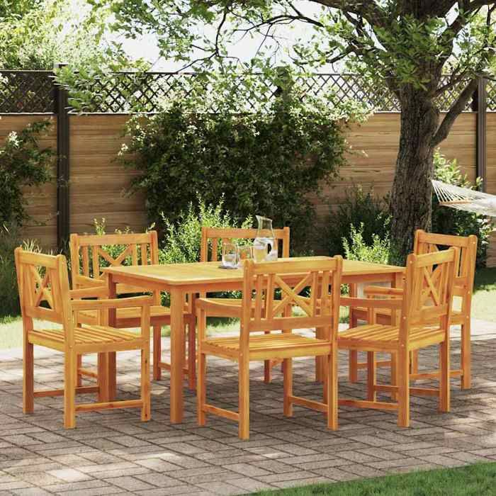 vidaXL Ensemble de salle à manger de jardin 7 pièces en aluminium moulé - vue 9