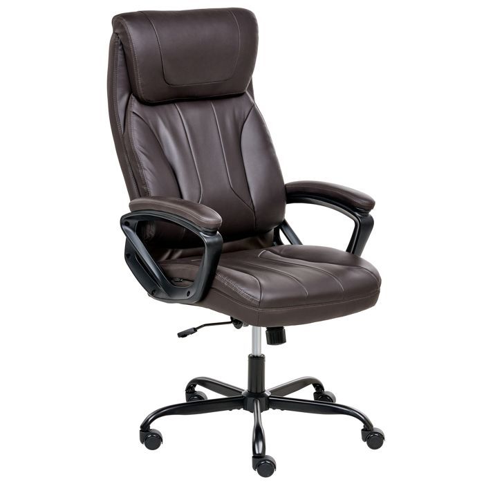 Fauteuil de bureau PROUD Cuir PU Marron foncé