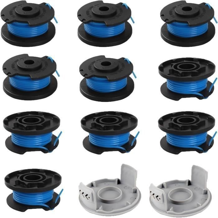 Lot De 10 Bobines De Fil De Rechange Pour Coupe-Bordures Ryobi One + Rac124 Ac14Rl3A Olt1823 Olt1832 18 V 24 V 40 V 2 Capuch[u1064]