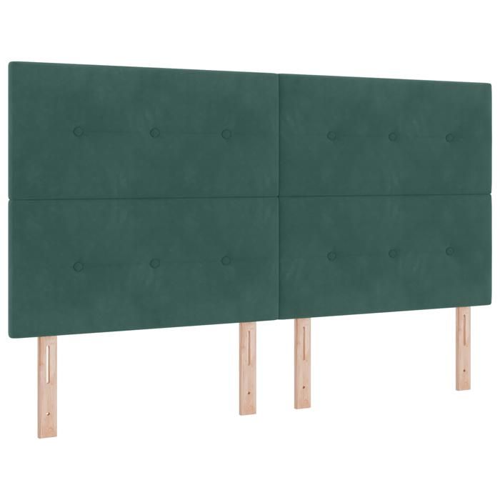 PROMOTION Buffet bahut - Armoire de rangement - LED Vert Foncé 90 cm Velours 55917 - BestMeuble
