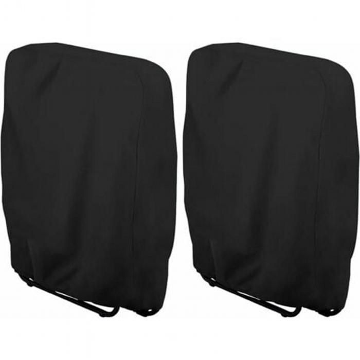 Housse de chaise longue pliante lot de 2 imperméable et anti-poussière durable largeur 71 x hauteur 110 cm (noir)