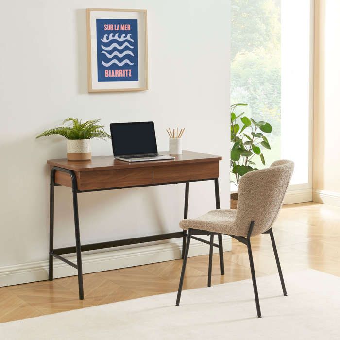 Bureau ESRA effet noyer et noir 100cm