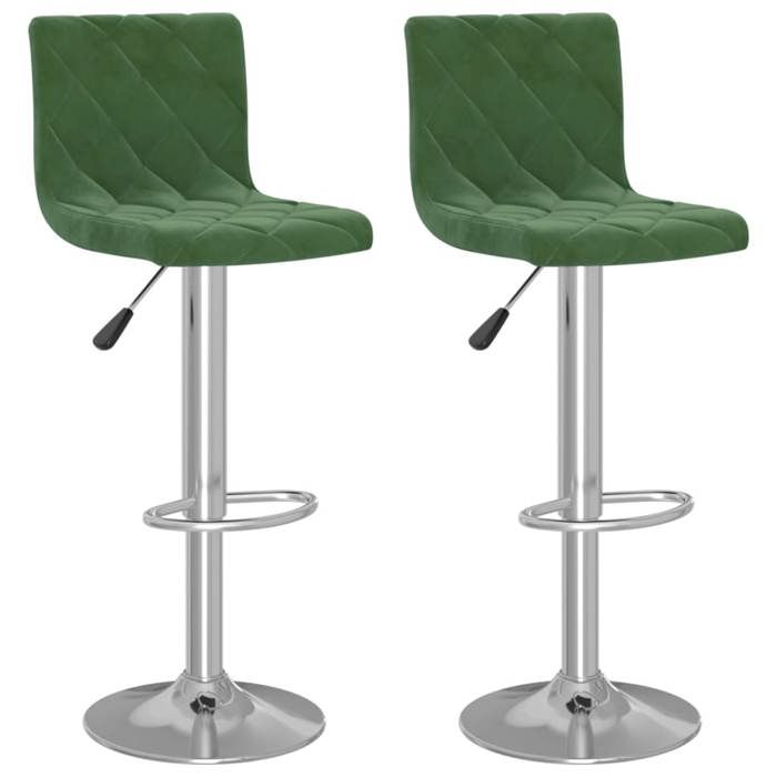 SALE 2026Tabourets de bar pour Cuisine Salon Café - lot de 2 - vert foncé velours 40x43x(90-111)cm 13.1 Kg 6950619