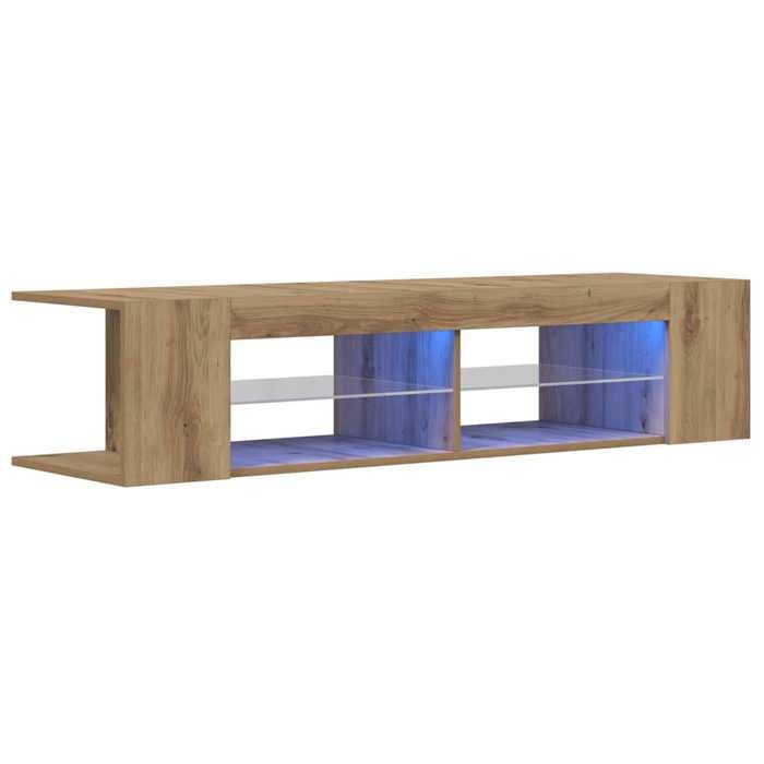 {January Sale}Armoire TV à éclairage LED Buffet SalonMeuble TV Moderne chêne artisanal - Bois dingénierie 8_4177063