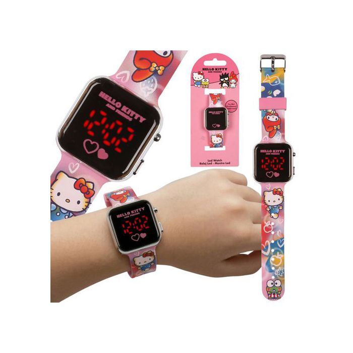 Hello Kitty and Friends Montre numérique rose montre LED de poignet pour fille avec date et heure