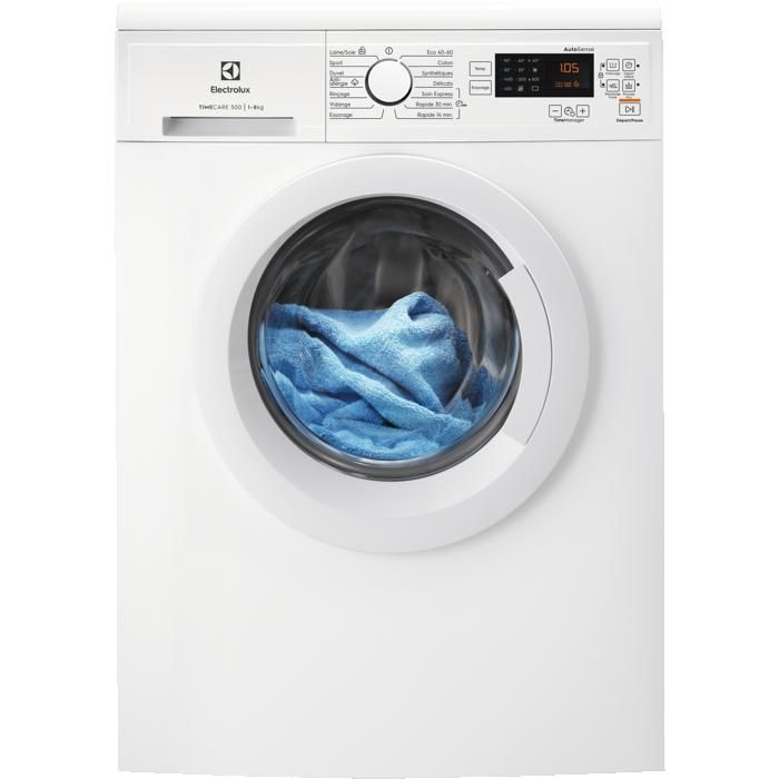 Lave-linge hublot Pose-libre TimeCare 8 kg ELECTROLUX EW2F6812AW Classe A - Electrolux