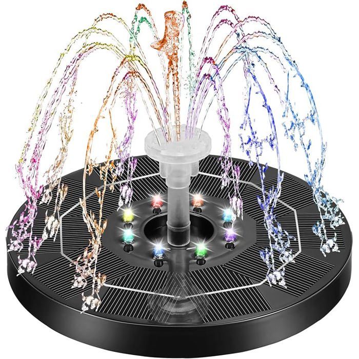 Fontaine soire extérieure 3 W Flottante pour étang Lumière 6 buses