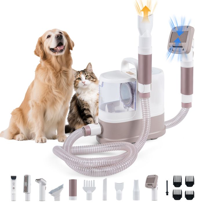 9 en 1 Aspirateur à Poils 17kPa pour Animaux COSTWAY Bac à Poussière 1 3L 3 Modes d’Aspiration Air Chaud 40-65℃ Kit de Tondeuse 9 en 1 Aspirateur à Poils 17kPa pour Animaux COSTWAY Bac à Poussière 1 3L 3 Modes d’Aspiration Air Chaud 40-65℃ Kit de Tondeuse