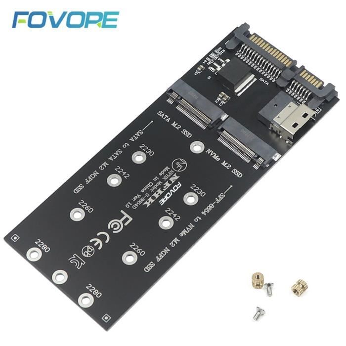 Adaptateur SATA M2 SFF 8654 vers M.2 NVME SSD convertisseur 22Pin SATA