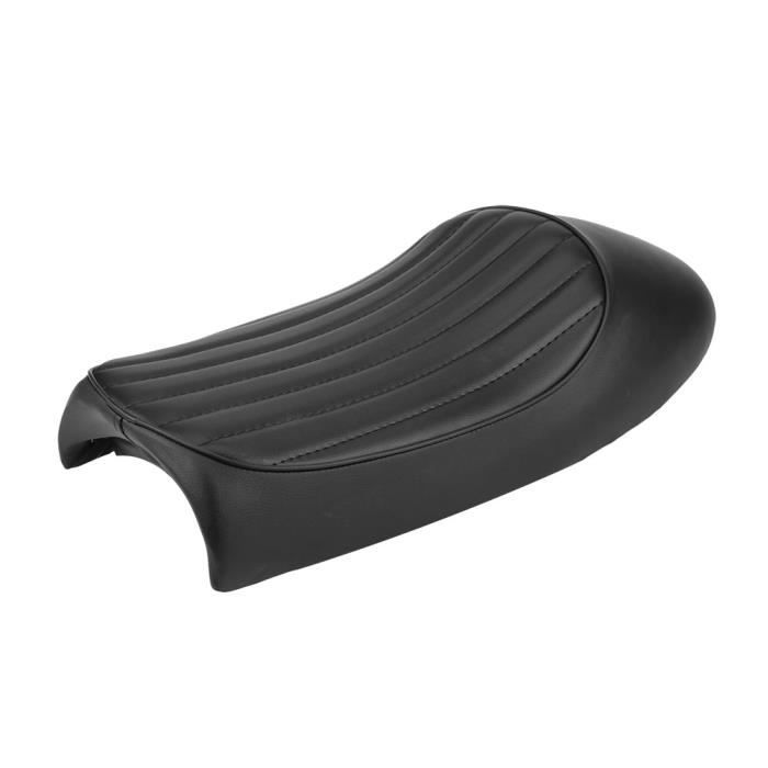 Siège Moto Café Racer Cuir PU Vintage - Plat Avec Supports - Compatible CG125, CB400SS, GN, SR400