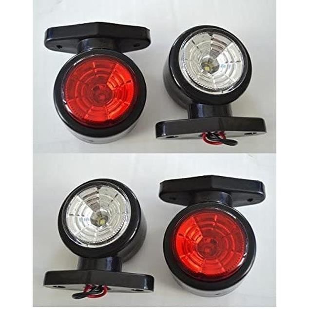 4 Feux Latéraux LED Jaunes Pour Véhicule – 12V/24V – Camion, Remorque, Camping-car – Certifiés E11 – Imperméables
