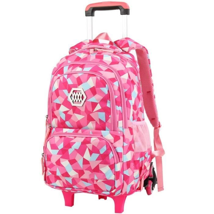 Cartable à roulettes Fille Sac à Dos Scolaire Enfant Primaire Oxford Imperméable