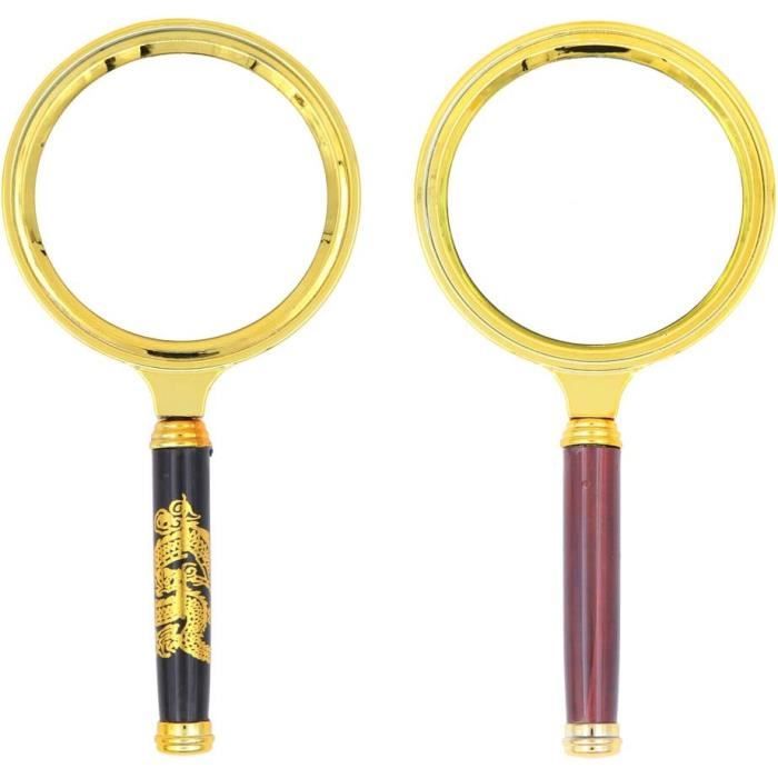 Lot de 2 loupes de poche 80 mm de diamètre Loupe grossissante x10