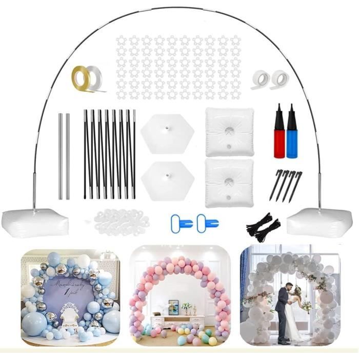 Arche De Ballons Avec Support Arche à Ballons En Métal Doré 2.5m - Kit Demi-Cercle