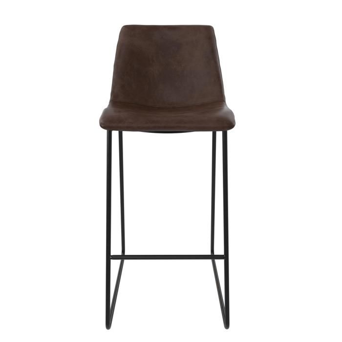 Tabouret de bar en simili cuir marron