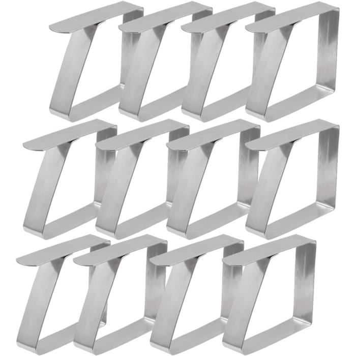 Lot De 4 Pinces à Nappe Fackelmann Tecno - Acier Inoxydable Gris - Réf. FCK61503