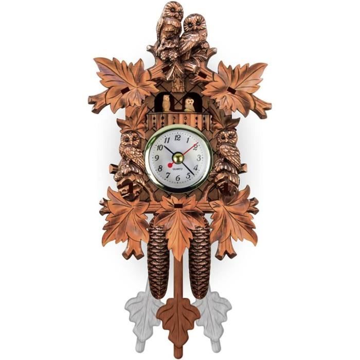 Horloge Coucou Avec Oiseau Qui Sort Pendule à Coucou Quartz Forêt Noire - 12 Mélodies | Noyer Made In Germany Coucou Horloge Coucou Moderne