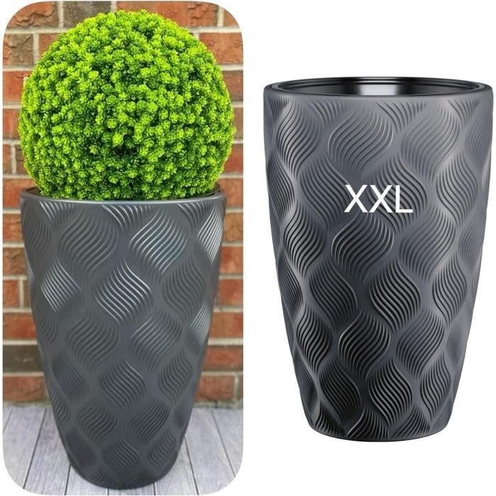 Meltom Pot De Fleurs Rond Avec Insert Amovible Effet 3D D coratif meltom-pot-de-fleurs-rond-avec-insert-amovible-effet-3d-d-coratif