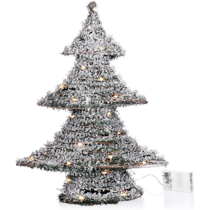 Sapin De Noël Artificiel 210 Cm Avec LED - 1200 Branches, 400 Lumières Blanches Chaudes, Difficilement Inflammable