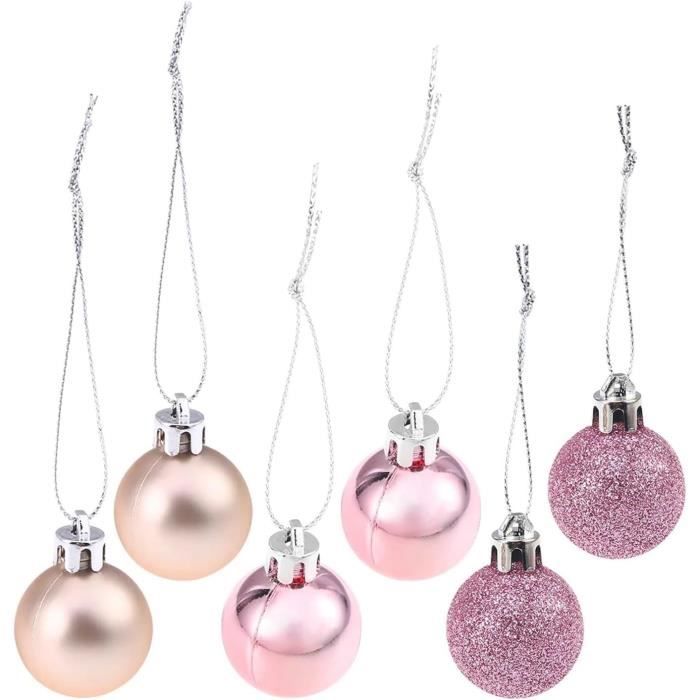 Lot De 24 Boules De Noël Tectake – Blanc Et Or – 4 Cm – Polypropylène