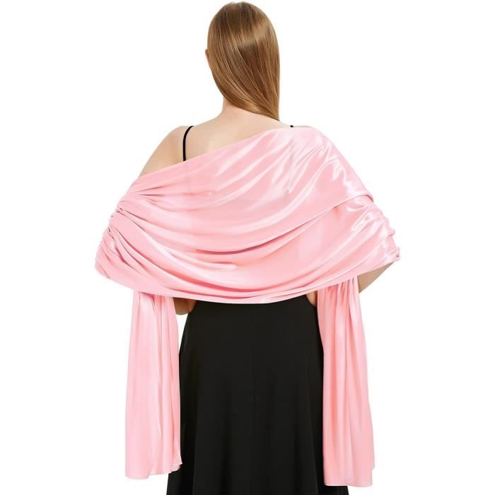 étole Pour Mariage Étole En Satin Châle De Mariée Elégante Wrap Foulard Écharpe En étole De Cérémonie Femme - 5