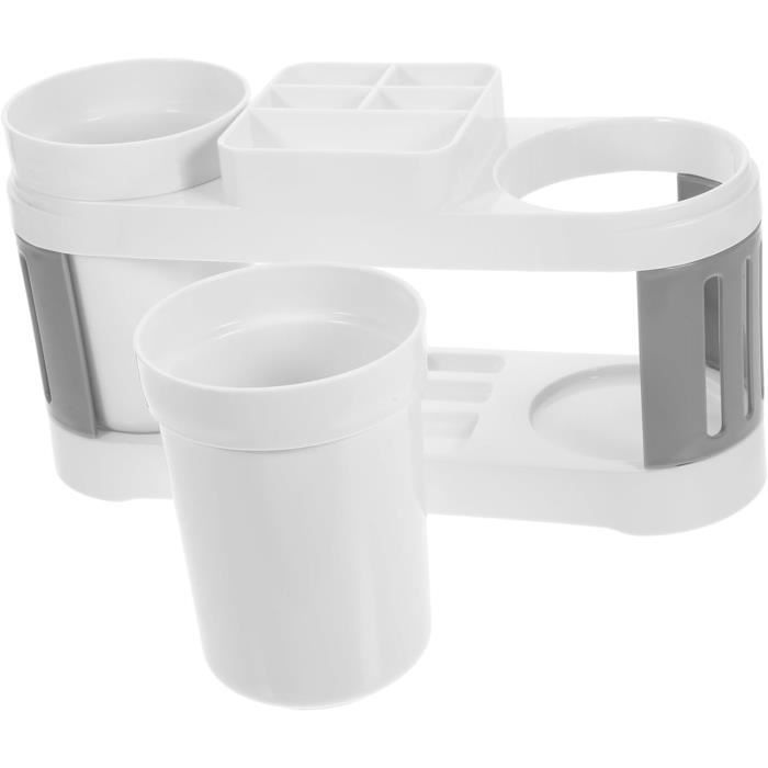 Boîte Porte-brosse à Dents Double Gobelet Transparent - Rangement Voyage Et Maison, PET, 22x7x7 Cm
