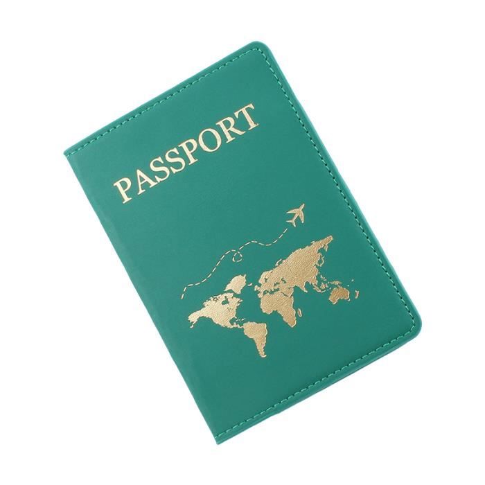 Portefeuille De Voyage Rouge En Cuir Pour Passeport Américain – Neuf