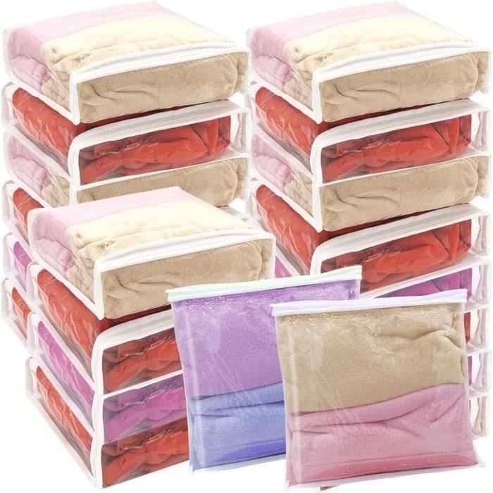 Lot 8 Sacs Rangement Étanchés PVC Transparent Zip – 40x30x10 Cm Pour Briques, Puzzles, Jouets
