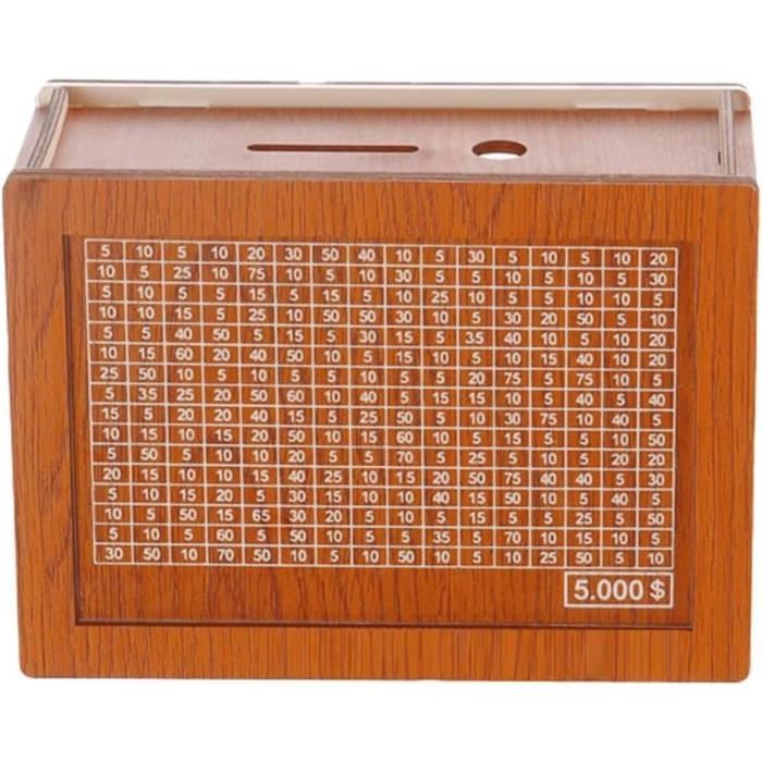 Coffre-fort Pour économiser De L'argent | Tirelire En Bois | Caisse à Monnaie Avec Comptoir | Tirelire Pour Adultes - Compteur De Pièces De Monnaie Et De Billets En Bois - Tirelire Pour Adultes