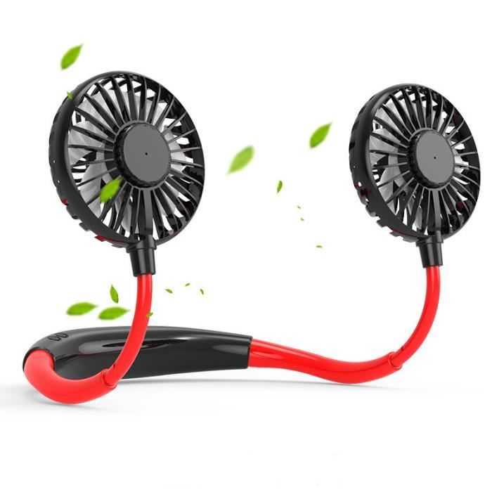 Ventilateur Cou Rafraichissant Chaud Ete Nuque Reglable USB Rechargeable