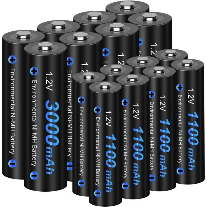 16 Piles AAA Rechargeables EBL - Faible Autodécharge - Pour Jouets, Télécommandes...