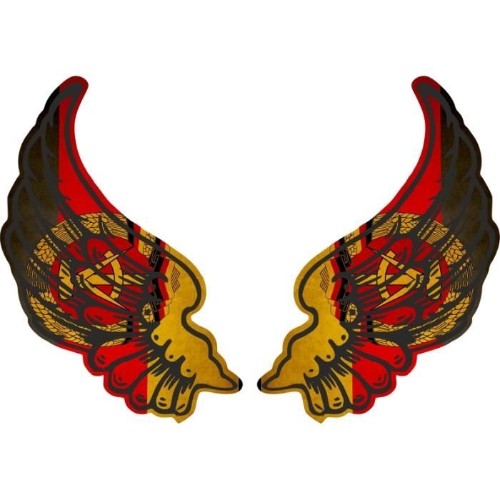 Autocollant sticker Ailes biker motard drapeau pays DD allemagne de l