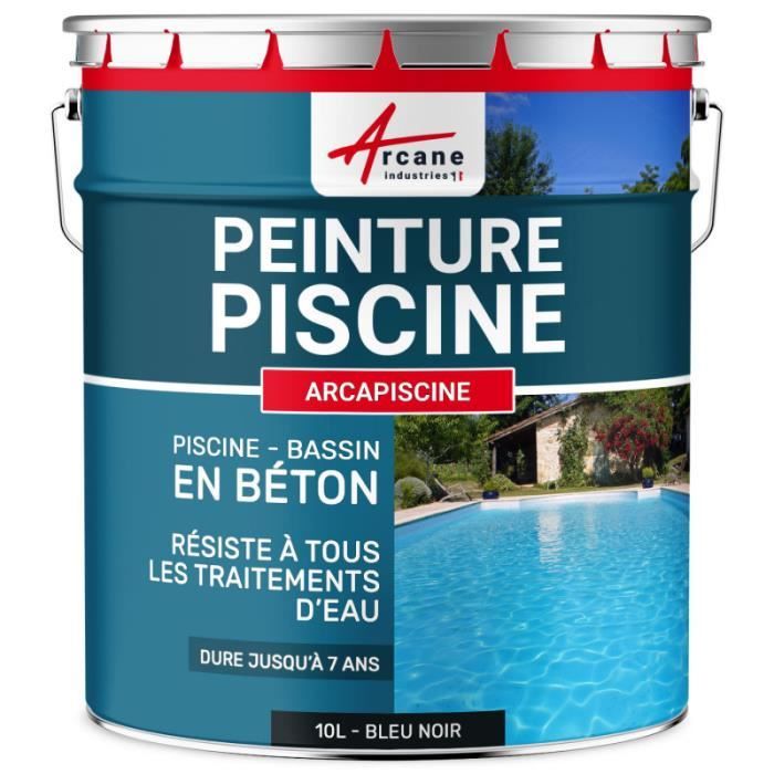 Peinture Piscine Bassin Béton ARCAPISCINE Ciment Décoration Imperméable Bleu noir ral 5004 - 10 L